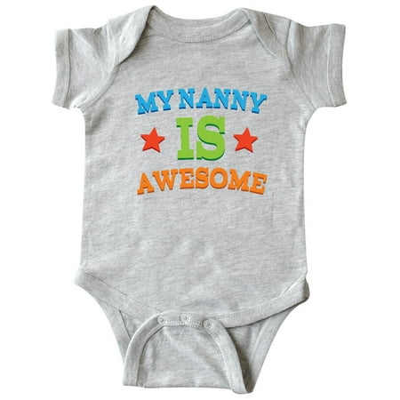 

Inktastic My Nanny Is Awesome Gift Baby Boy or Baby Girl Bodysuit