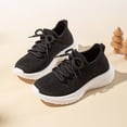 thumbnail image 2 of Djtdsds Girls Knit Sneakers Breathable Mesh Running Shoes with White Soles for Casual and Active Wear Size:4.5-5 Years, 2 of 9