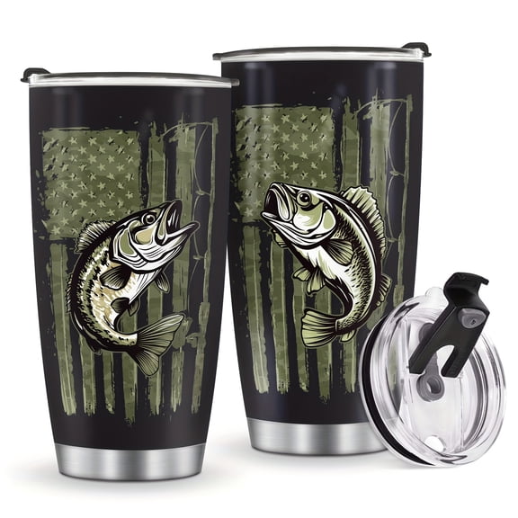 20oz With Lid Fishing Gifts For Men, Fathers Day Dad Husband, Boyfriend Grandpa, Birthday, Christmas Fishing Gifts For Fisherman,Funny Fishing Gift, Fish lovers Fishing Travel Coffee Mug Tumbler