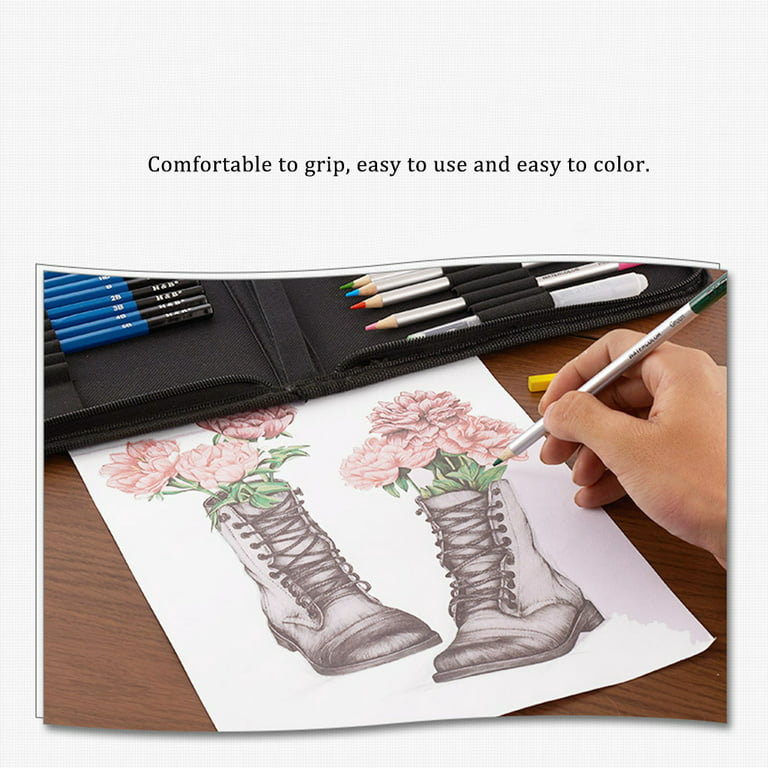 51Pcs Drawing Artist Pencils Set Kit Professional Sketch Art Tools for Kids  Teen