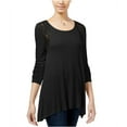 thumbnail image 2 of Hippie Rose Womens Tunic Pullover Blouse, Black, Juniors, Large, 2 of 2