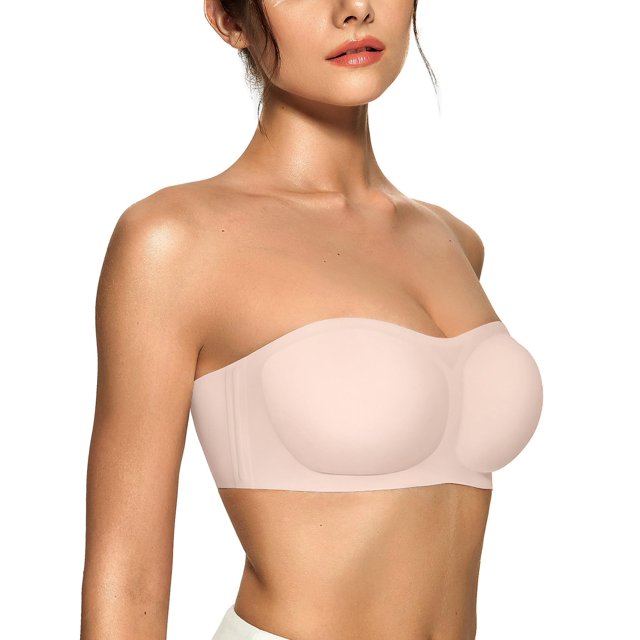 Sujetador tipo bandeau OEAK para mujer, antideslizante, acolchado, color nude