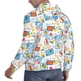thumbnail image 3 of KLL Summer Stamp Print Mens Hoodie Long Sleeve Casual Pullover Hooded Sweatshirt Fashion Drawstring Hoodies with Pocket-Medium, 3 of 6
