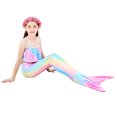 thumbnail image 4 of EDTara Ensemble Bikini Nageable Queue de Sirène pour Filles Enfants 3 Pcs Costumes de Bain pour 3-12 Ans, 4 of 6