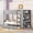 Gray, variant on Full over Full White Bunk Bed with Multi - layer Cabinet Maximizes Space for Family Activities