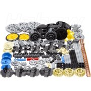 116PCS Gear and Axle Parts Set Compatible with Lego Technic Parts, DIY moc Gears Chain lnks Pins Axles Differential Assortment Pack (Random Color)
