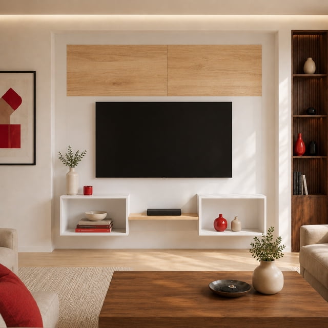 Mueble TV Duo 80¨, Atlas Del Descanso Color Blanco Con Roble
