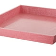 thumbnail image 4 of Wood and Leatherette Decorative Serving Tray with Raised Sides, Pink, 4 of 5