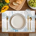 thumbnail image 4 of Coastal Blue Placemats Set of 12, Ocean Coral Starfish Jellyfish Seahorse Placemats for Dining Table, Place Mats for Kitchen Tabletop, Waterproof Wipeable Dining Table Mats Set, 4 of 9