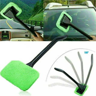 Windshield Cleaner with Microfiber Cloth, Handle and Pivoting Head- Glass Washer  Cleaning Tool for Windows By Stalwart (Green) 