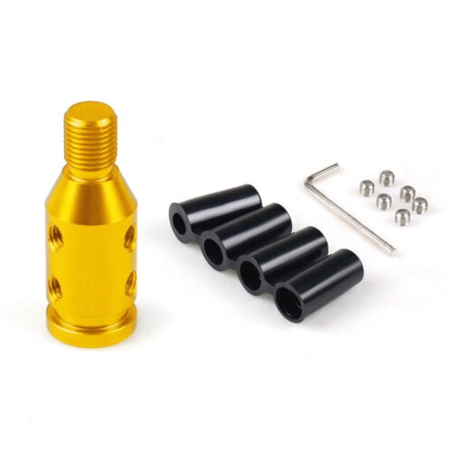 Universal Car Aluminum Shift Knob Adapter for Non Threaded Shifters 12x1.25 Gold