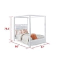 thumbnail image 3 of Bella Esprit 4-piece Wood Canopy Full Bedroom Set with LED Lighting in White, 3 of 5