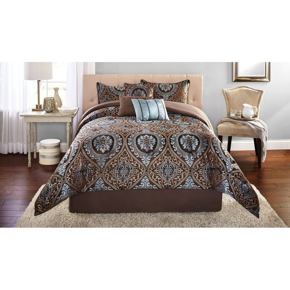 Mainstays Victoria Jacquard Comforter Set, 7 Piece