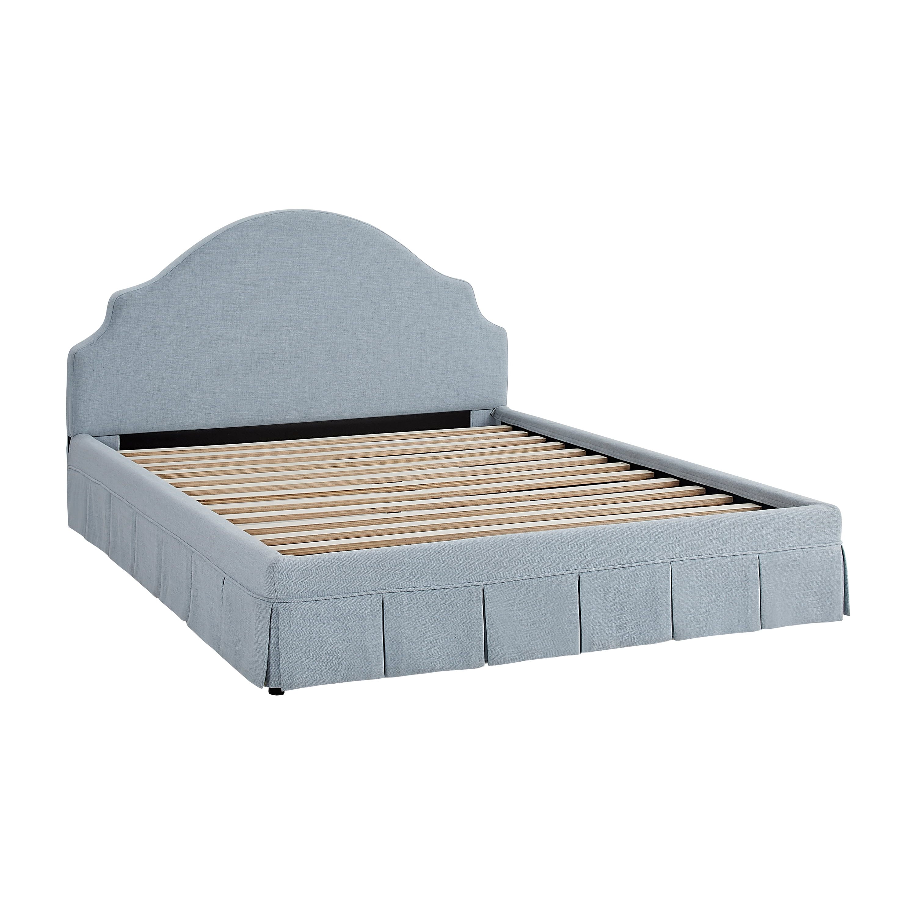 Studio Living Christine Upholstered Storage 39.8" Blue Bed Frame, Queen