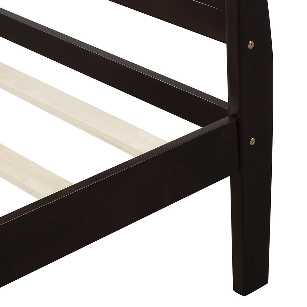 Lowestbest Wood Platform Beds with Headboard/Footboard/Wood Slat Support, Twin Bed Frame Mattress Foundation Sleigh Bed, Espresso Lowestbest Wood Platform Beds with Headboard/Footboard/Wood Slat Support, Twin Bed Frame Mattress Foundation Sleigh Bed, Espresso