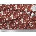 thumbnail image 3 of Soimoi Red Cotton Poplin Fabric Leaves & Periwinkle Floral Decor Fabric Printed Yard 56 Inch Wide, 3 of 3