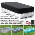 thumbnail image 1 of SHELTUSE 14x28FT Rectangular Pool Cover for Above Ground Pool, Solar Oval Pool Cover Protection with Steel Rope, Ideal for Rectangular/Oval Frame Pool Waterproof & UV-Resistant, Black, 1 of 7