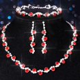 thumbnail image 6 of Bridal Wedding Jewelry Set Silver Rhinestones Choker Necklaces Earrings Bracelet Sets Prom Jewelry for Women and Brides, 6 of 7