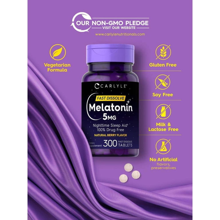 Nature's Truth Melatonin 5 Mg Fast Dissolve Tablets - Natural Berry Flavor, Vegan, 90 Count