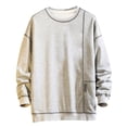 thumbnail image 1 of Yuyuzo Plus Size Sweatshirts for Men Casual Crew Neck Fall Tops Long Sleeve Soft Oversized Pullover, 1 of 7
