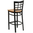 thumbnail image 5 of Flash Furniture 2 Pk. HERCULES Series Black Window Back Metal Restaurant Barstool - Natural Wood Seat, 5 of 8