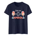 thumbnail image 4 of Womens T Shirts Letter Print Graphics Crew Neck Short Sleeve Loose Trendy Casual Tops, 4 of 5