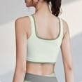 thumbnail image 4 of Xfvqtps Sports Bras for Women Standard Straps Padded Color Block Elastic Push up Breathable Crop Tank Tops for Yoga Gym Fitness Green, 4 of 5