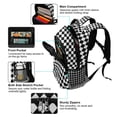 thumbnail image 5 of FORMRS Kids School Backpack Elementary Student Unisex Travel Bookbag with Reflective Stripes, Black and White Geometric, 5 of 7