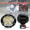thumbnail image 3 of Jinsinto 2pcs 6 LED Motorcycle Headlight High Brightness Waterproof Spot Light Electric Scooters Lamp Engine Auxiliary Head Bulb Work Light, 3 of 5