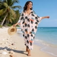 thumbnail image 6 of DISNIMO Palm Tree Print Women's Kaftan Dress Plus Size V-Neck Swimsuit Coverup Batwing Sleeves Caftan Beach Cover up Lightweight Loose Swimwear Coverups, 6 of 7