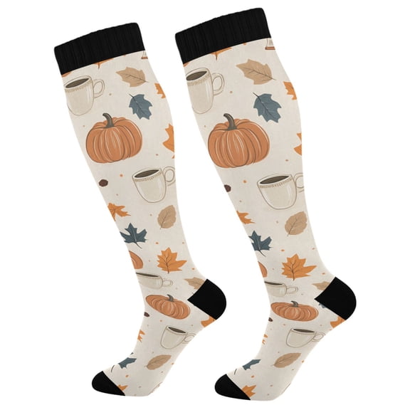 FORMRS Womens Knee High Socks Casual Long Thick Travel Daily Wear, 1 Pair, Fall Books