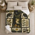 thumbnail image 5 of Woodland Owl Crescent Moon Rustic Forest Patchwork, Peaceful Bird Art Scene, Warm Flannel Blanket for Cabin and Lodge, Bird Lovers Housewarming Gift, Artistic Home Decor, 5 of 8