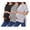 Black + Gray + Stripe, variant on 3 Pack Maternity Shirts Split Side Oversized Pregnancy Tops Crew Neck Short Sleeve Postpartum Clothes