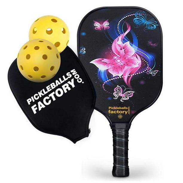 Pickleballs Factory SX0043-3 Best Pickleball Paddles for Advanced Players &  Pink Butterfly Pickleball Paddles Set for Middleman - 3 Piece