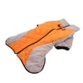 thumbnail image 2 of Chaleco reflectante de cuello alto para perro, chaqueta gruesa y cálida para clima frío, para otoño e invierno, gris y naranja, 2 of 8