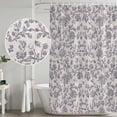 thumbnail image 4 of Haze Blue Leaf Shower Curtain Set - Standard 72" x 72" Washable Bathtub Curtain with 12 Hooks, Retro Farmhouse Plant Floral Branch Waterproof Fabric Stall Shower Curtains for Bathroom/Bathtub Décor, 4 of 6