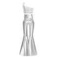 thumbnail image 4 of Sholeno Kids Girls Jazz Hip Hop Dance Outfits Sparkly Sequin Crop Top with Metallic Flared Pants Disco Party Wear Silver 8, 4 of 7