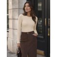 thumbnail image 5 of Zeagoo Women Basic Tee Long Sleeve Tops Crewneck Ribbed Knit Fitted Tshirts Dressy Casual Fall Clothes, 5 of 6