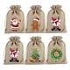 thumbnail image 2 of Bolsas de regalo de Navidad con Material de yute para Papá Noel, bolsitas de tela de 10cm x 14cm, 50 unidades por lote, novedad de 2023, 2 of 4