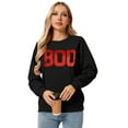 thumbnail image 2 of Cogild Spooky Scream Face Halloween Festival Sweatshirt for Womens Cozy Hollwenns Graphic Pullover Sweatershirts for Womens, 2 of 7