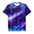 thumbnail image 5 of LRen Kids Toddler First Day of School Shirts Cute Galaxy Print Short Sleeve Tee Casual Back To School Clothes for Girls,Purple,12-13 Years, 5 of 6