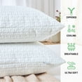 thumbnail image 4 of GOGREEN Bamboo Waterproof Pillow Protector, Breathable Pillow Cover, 3D Air Fabric Cooling Pillow Case Protector with Zipper (2 Packs, King 20"x36", White), 4 of 8