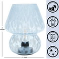 thumbnail image 5 of Urban Shop 8" Blue Tortoise Glass Battery-Powered Mushroom Table Lamp, 5 of 12
