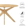 thumbnail image 5 of Modway Crossroads 47" Round Modern Wood Dining Table with Legs in Oak, 5 of 7