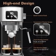 thumbnail image 5 of Fully Automatic Espresso Machine, SEGMART 20 Bar Stainless Steel Automatic Coffee Maker with Automatic Cleaning Function, 20 Cup Espresso, Americano, Long Coffee, Built-in Grinder, Black, SS1085, 5 of 8