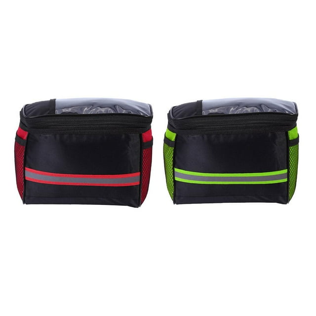 2x Bolsa De Manillar De Bolsa De Tubo Frontal De tirarere Reflectante