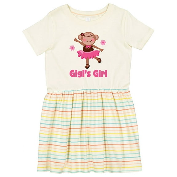 Inktastic Gigi's Girl Monkey Girls Toddler Dress