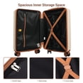 thumbnail image 5 of 3 Piece Carry on Luggage Sets, Hardside Suitcase Set with Double Spinner Wheels, Expandable Travel Bag and Toiletry Bag, White, 5 of 7
