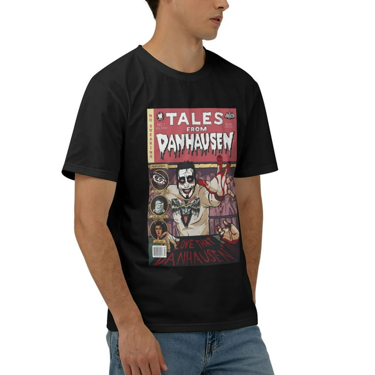 Men'S Tales From Danhausen Love The Danhausen Official Vintage Cotton Crew  T Shirts Large Black 