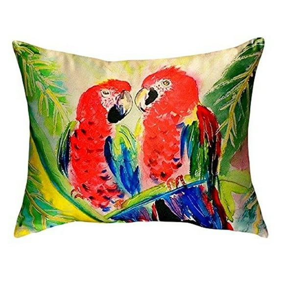 Betsy Drake Two Parrots No Cord Throw Pillow